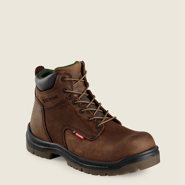 Red Wing Safety Boots Brown - Mens King Toe® - 6-inch Toe - 2091-ZPIMO